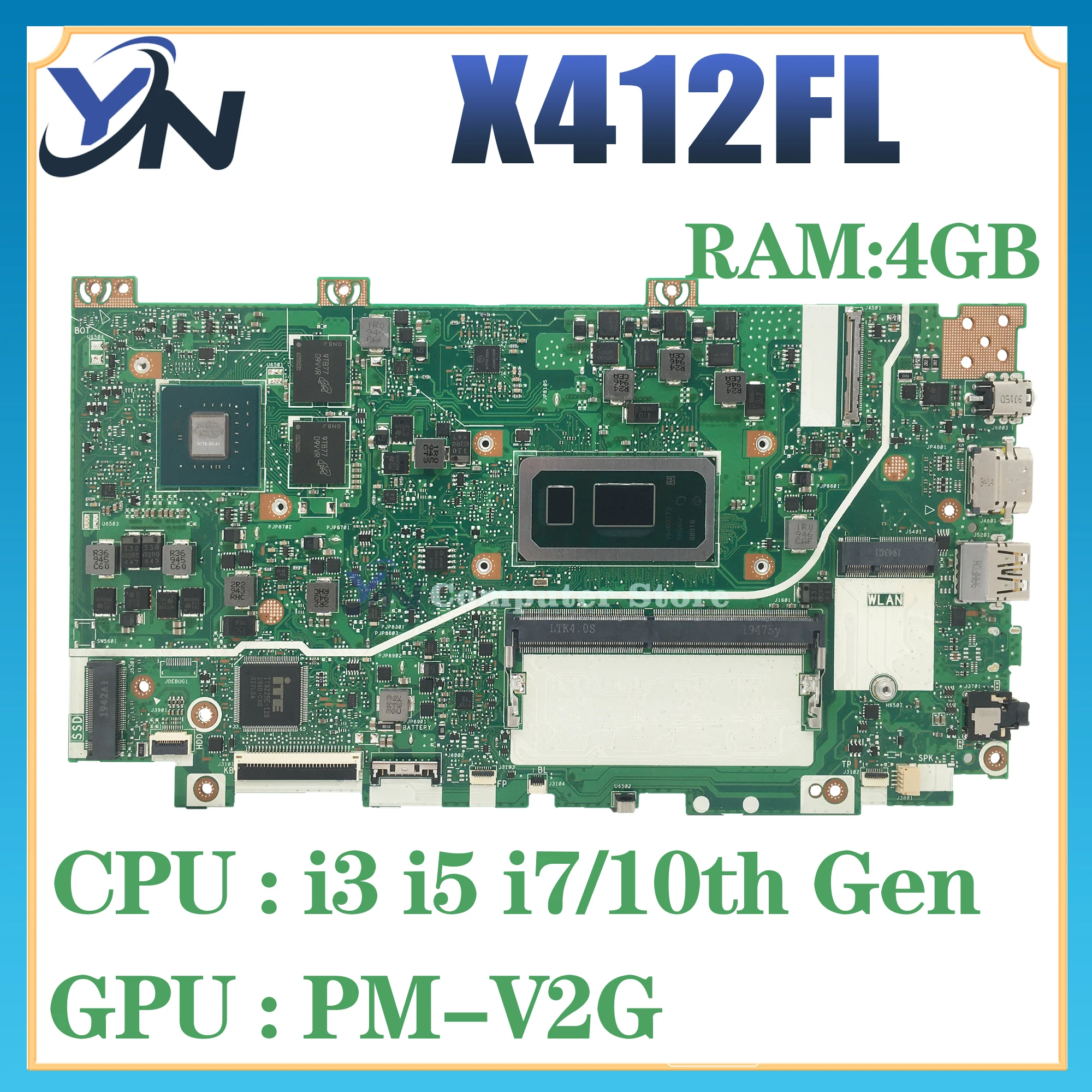 X412FA Mainboard X412FJC X412FLC X412FJ X412FL X412F A412F F412F K412F S412F V412F R424F V4000F V4000FJ Laptop Motherboard
X412FA Mainboard X412FJC X412FLC X412FJ X412FL X412F A412F F412F K412F S412F V412F R424F V4000F V4000FJ Laptop Motherboard