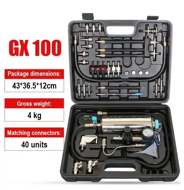 GX100 топливный инжектор для очистки углерода Tookkit для обслуживания и обслуживания автомобиля
GX100 топливный инжектор для очистки углерода Tookkit для обслуживания и обслуживания автомобиля