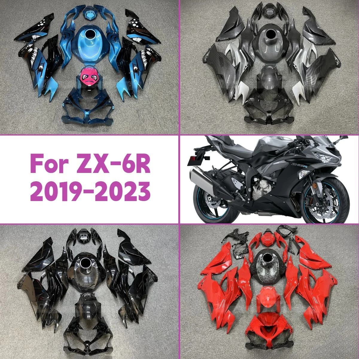 2019-2023 ZX-6R Motorcycle Custom Fairing Kit Fit For 19-23 Kawasaki ZX-6R ABS Plastic High Quality Fairings
2019-2023 ZX-6R Motorcycle Custom Fairing Kit Fit For 19-23 Kawasaki ZX-6R ABS Plastic High Quality Fairings
