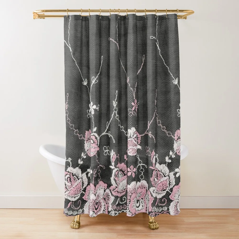 Vintage Pink Lace on Black Pattern Shower Curtain Shower Bathroom Bathroom Box Shower Set For Bathroom Curtain
Vintage Pink Lace on Black Pattern Shower Curtain Shower Bathroom Bathroom Box Shower Set For Bathroom Curtain