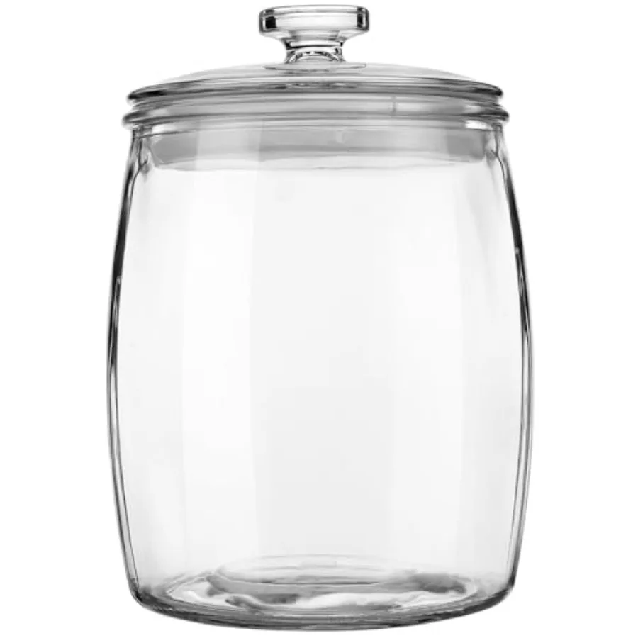 Kitchen and laundry storage: clear glass apothecary jar with wide mouth and lid, 0.5 gallon/ 72 oz, transparent, airtight seal
Kitchen and laundry storage: clear glass apothecary jar with wide mouth and lid, 0.5 gallon/ 72 oz, transparent, airtight seal