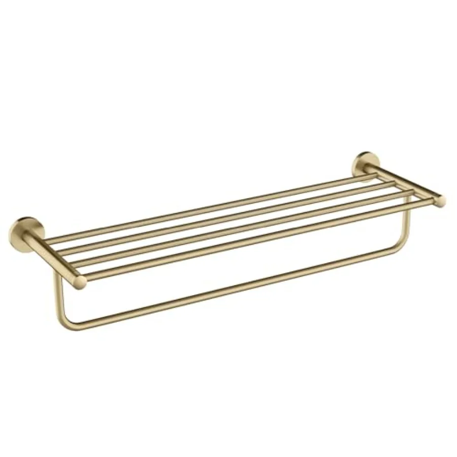 Elie Bathroom Shelf Towel Rack with Towel Bar in Brushed Gold, KEA-18842BG for modern bathroom decor, metal construction, brush
Elie Bathroom Shelf Towel Rack with Towel Bar in Brushed Gold, KEA-18842BG for modern bathroom decor, metal construction, brush