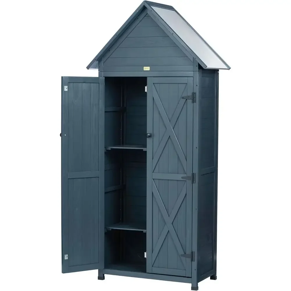 Outdoor Storage Shed with loor & Adjustable Shelves, Wooden Garden Tool Cabinet Weatherproo, 71" Veal Patio Organizer
Outdoor Storage Shed with loor & Adjustable Shelves, Wooden Garden Tool Cabinet Weatherproo, 71" Veal Patio Organizer