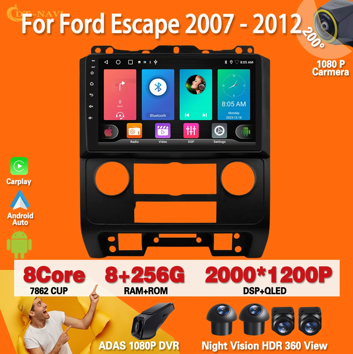 Android 13 For Ford Escape 2007 2008 2009 2010 2011 2012 Auto Radio Stereo Multimedia Player Navigation GPS No 2din DVD 4G WIFI
Android 13 For Ford Escape 2007 2008 2009 2010 2011 2012 Auto Radio Stereo Multimedia Player Navigation GPS No 2din DVD 4G WIFI