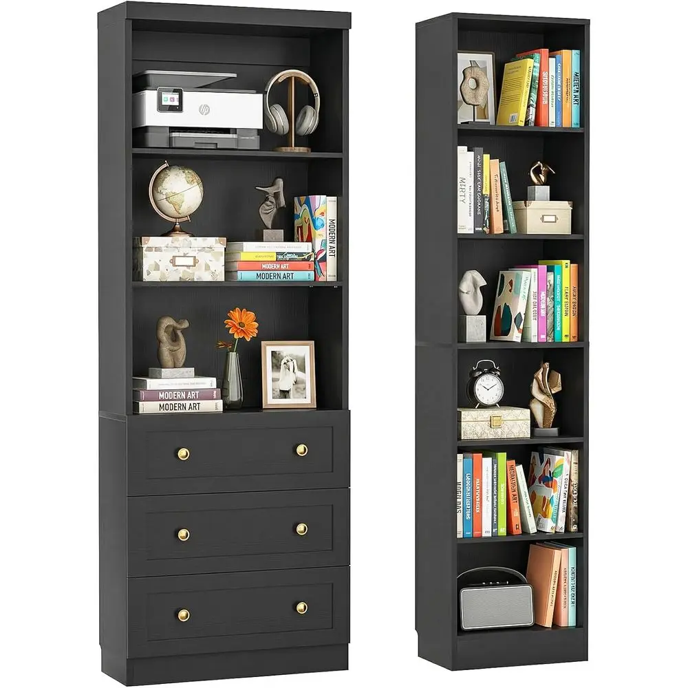 80 Tall 6-Tier Open Storage Bookcase with Adjustable Shelves, Ideal for Bedroom, Living Room, or Home Office (Black, Set of 2)
80 Tall 6-Tier Open Storage Bookcase with Adjustable Shelves, Ideal for Bedroom, Living Room, or Home Office (Black, Set of 2)