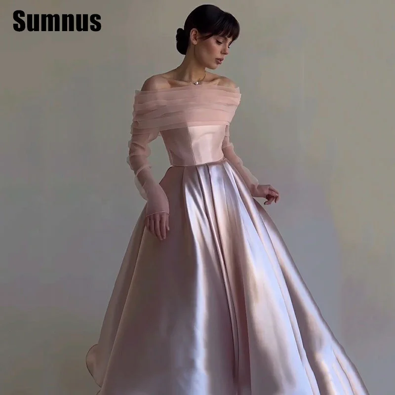 Sumnus Elegant Pink A-Line Prom Dress Off Shoulder Sleeveless Tea Length Party Dresses فساتين سهرة Customized
Sumnus Elegant Pink A-Line Prom Dress Off Shoulder Sleeveless Tea Length Party Dresses فساتين سهرة Customized
