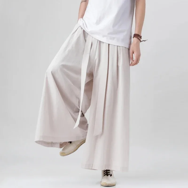 Chinese Style Linen Cotton Retro Pants Man Summer Kimono Solid Color Traditional Pants Male Streetwear Casual Wide-Leg Trousers
Chinese Style Linen Cotton Retro Pants Man Summer Kimono Solid Color Traditional Pants Male Streetwear Casual Wide-Leg Trousers