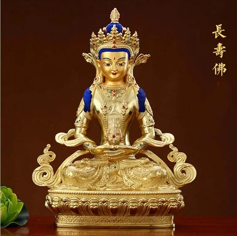 GOOD HOME family Spiritual efficacious Protection # Tibet Nepal Buddhism Gilding Amitayus Buddha copper statue 16cm tall
GOOD HOME family Spiritual efficacious Protection # Tibet Nepal Buddhism Gilding Amitayus Buddha copper statue 16cm tall