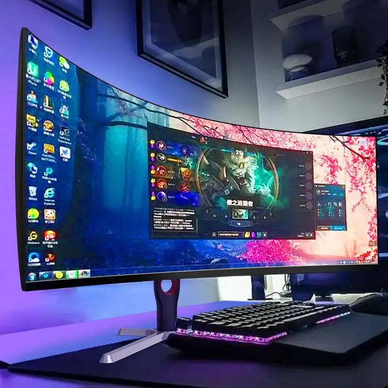 Customized High Resolution 32 34 Inch Curved 1k 2k 4K Gamer Computer Screen Display 1MS LCD Gaming