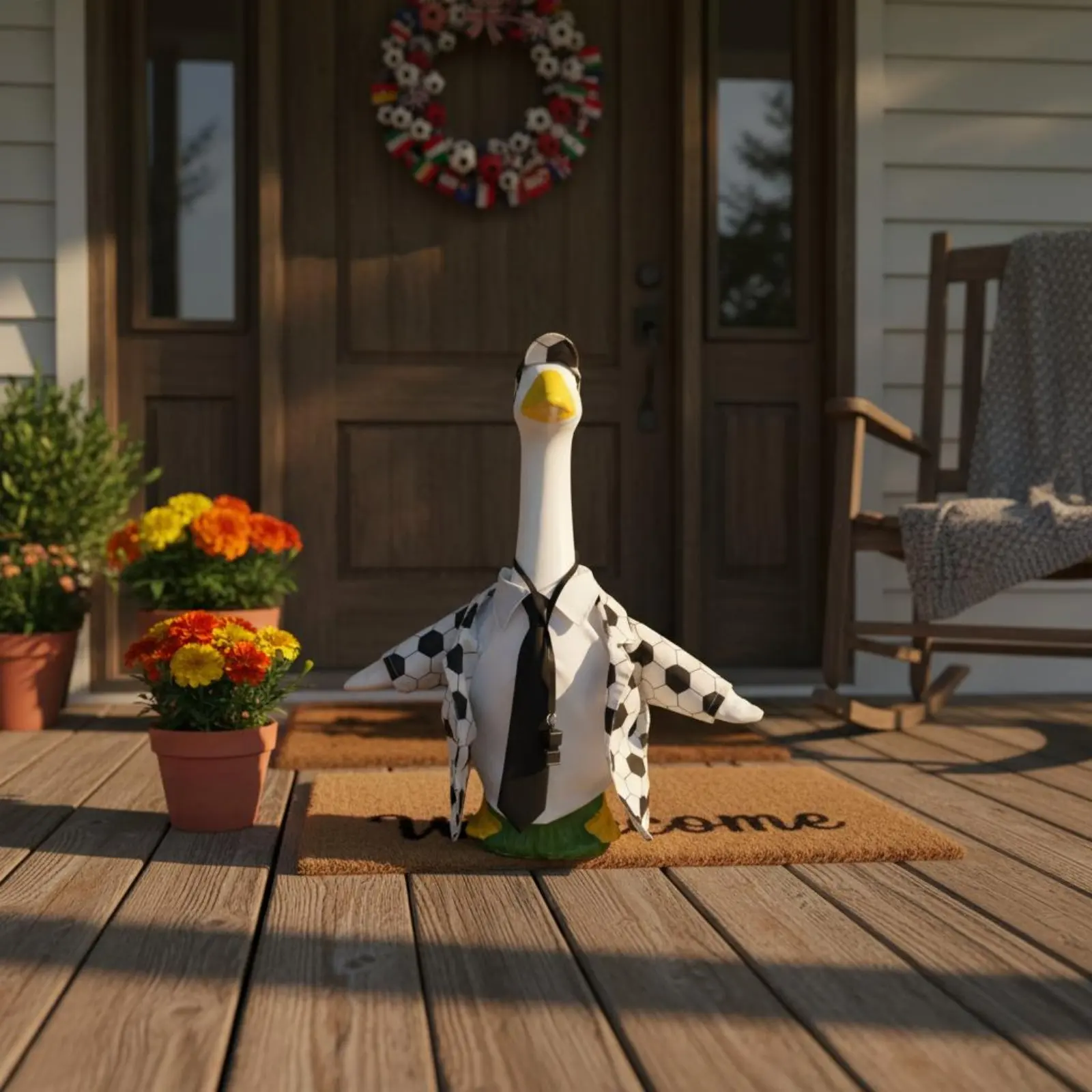 Goose Referee Costume Easy to Put on Soccer Goose Outfit Yard Ornament Game Day Weather-Resistant for Party
Goose Referee Costume Easy to Put on Soccer Goose Outfit Yard Ornament Game Day Weather-Resistant for Party