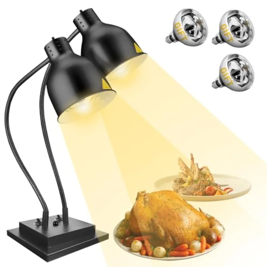 Commercial food warming lamp for catering, restaurant, buffet, kitchen: stainless steel dual-head portable electric heat lamp w
Commercial food warming lamp for catering, restaurant, buffet, kitchen: stainless steel dual-head portable electric heat lamp w