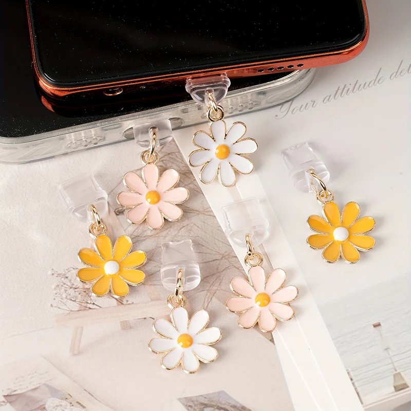 Cute 3D Daisy Flowers Phone Dust plug Accessories Decoration Hanging Pendant for iPhone for Samsung Type-C Charging Port
Cute 3D Daisy Flowers Phone Dust plug Accessories Decoration Hanging Pendant for iPhone for Samsung Type-C Charging Port