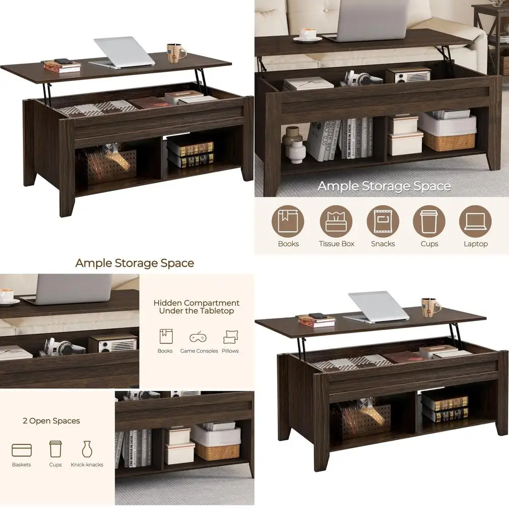 Coffee Table with Hidden Storage and 2 Shelves, Suitable for Living Room, 47.5 Length
Coffee Table with Hidden Storage and 2 Shelves, Suitable for Living Room, 47.5 Length