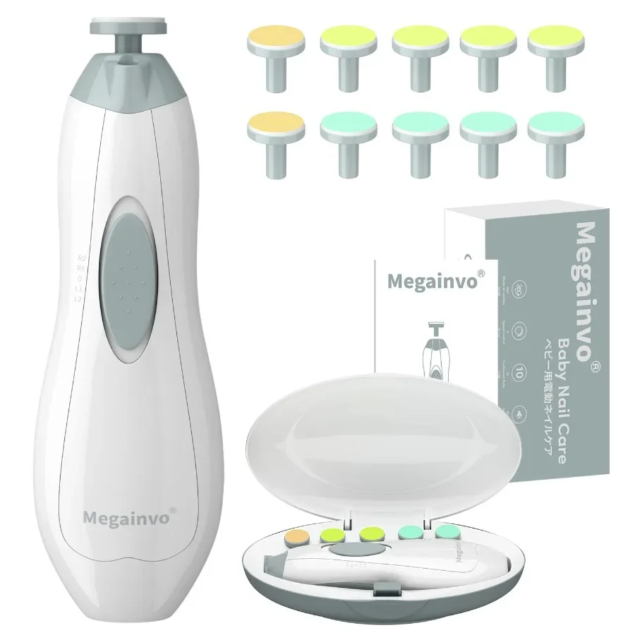 Electric Baby Nail Trimmer with LED Light and 10 Grinding Heads for Safe Quiet and Precise Nail Care of Newborns Toddlers and I 
Electric Baby Nail Trimmer with LED Light and 10 Grinding Heads for Safe Quiet and Precise Nail Care of Newborns Toddlers and I