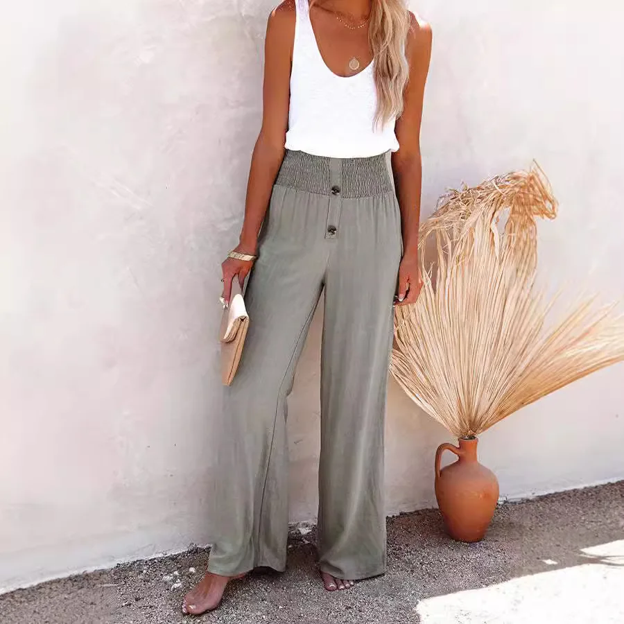 2025 Summer Cotton Linen Wide Leg Pants For Women Casual Women's Pants Female Solid Loose Elastic High Waist Straight Trousers
2025 Summer Cotton Linen Wide Leg Pants For Women Casual Women's Pants Female Solid Loose Elastic High Waist Straight Trousers