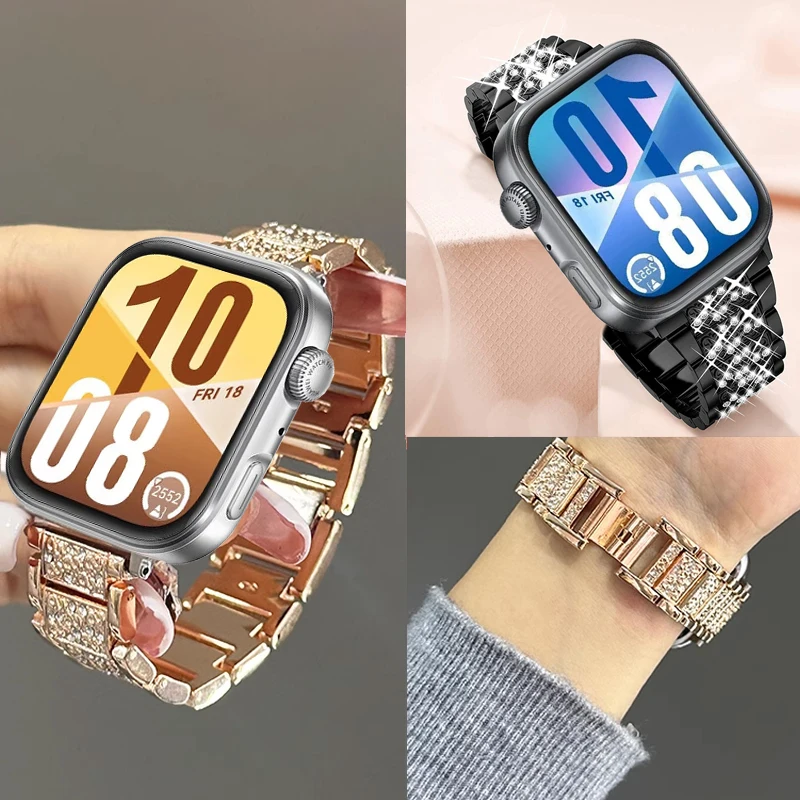 Ремешок для часов с бриллиантами для Huawei Watch Fit 4 Pro, роскошный женский блестящий браслет Correa для Huawei Watch Fit 4 Fit 3, ремешок на запястье
Ремешок для часов с бриллиантами для Huawei Watch Fit 4 Pro, роскошный женский блестящий браслет Correa для Huawei Watch Fit 4 Fit 3, ремешок на запястье