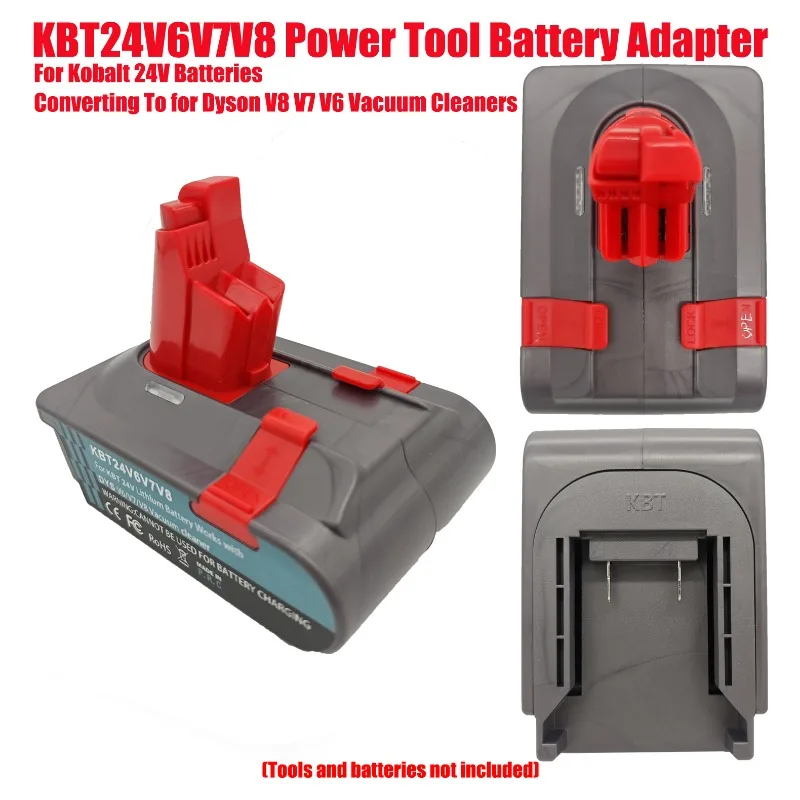 HAKSINKY KBT24V6V7V8 3-in-1 Power Tool Battery Adapter for Kobalt 24V Batteries Converting To for Dyson V8 V7 V6 Vacuum Cleaners
HAKSINKY KBT24V6V7V8 3-in-1 Power Tool Battery Adapter for Kobalt 24V Batteries Converting To for Dyson V8 V7 V6 Vacuum Cleaners