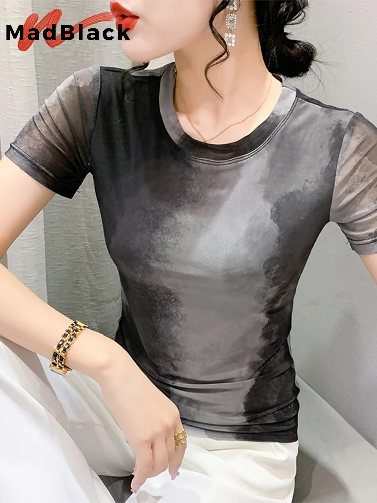 MadBlack Summer European Clothes Tshirts Women Sexy O Necks Tiedie Printed Slim Mesh Tops Short Sleeve Tees New 2023 T35771M
MadBlack Summer European Clothes Tshirts Women Sexy O Necks Tiedie Printed Slim Mesh Tops Short Sleeve Tees New 2023 T35771M