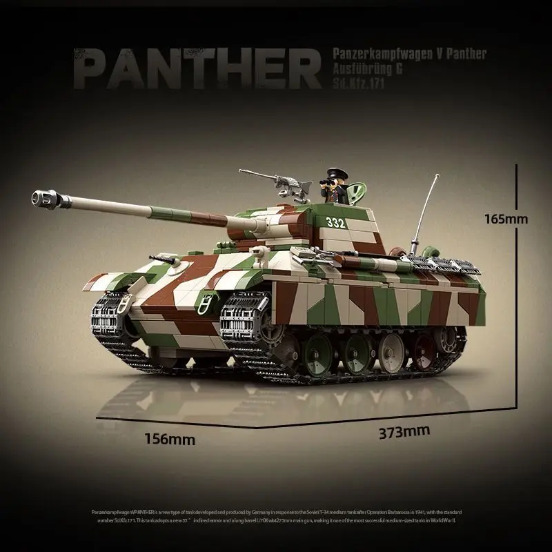 Building block camouflage leopard tank full crown crawler-style assembly toy gift 100252
Building block camouflage leopard tank full crown crawler-style assembly toy gift 100252