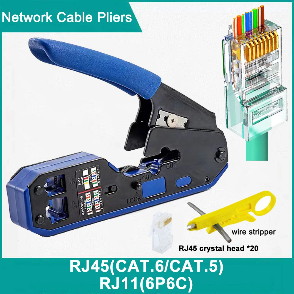 RJ45 Network Cable Crimper Crimping Tools Stripper Cutting Fit RJ45 Cat6 Cat5 Cable Connector
RJ45 Network Cable Crimper Crimping Tools Stripper Cutting Fit RJ45 Cat6 Cat5 Cable Connector