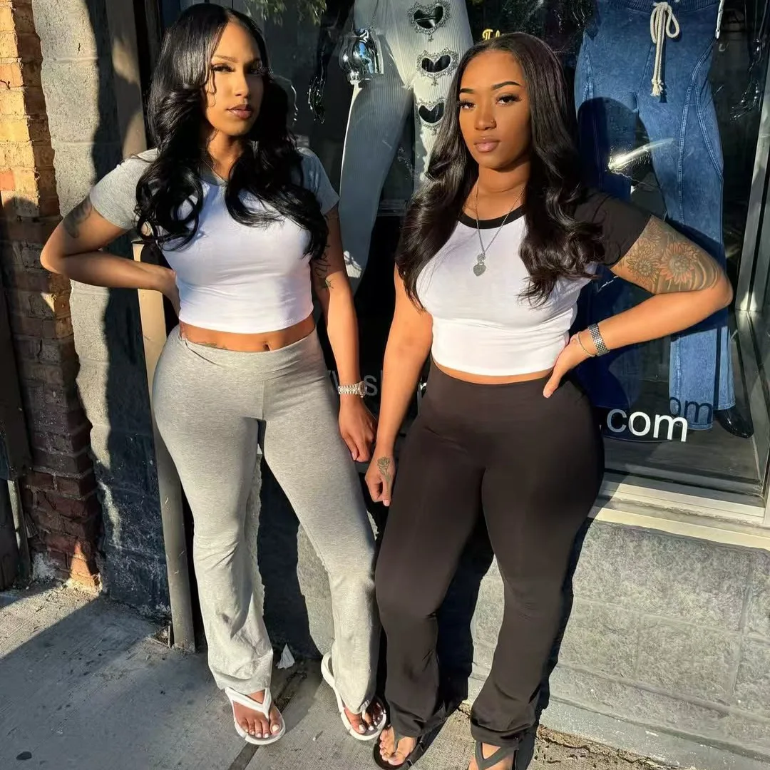 Fashion Women's Set Short Sleeve T-shirt and Long Pants 2025 Fitness Active Sporty Two 2 Piece Sets Outfits Tracksuit
Fashion Women's Set Short Sleeve T-shirt and Long Pants 2025 Fitness Active Sporty Two 2 Piece Sets Outfits Tracksuit