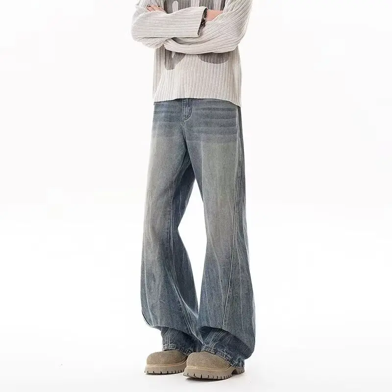 Washed Denim Jeans Loose Straight Leg Elastic Waist Men's Autumn Winter American Retro Jeans Cleanfit Style Cotton Blend
Washed Denim Jeans Loose Straight Leg Elastic Waist Men's Autumn Winter American Retro Jeans Cleanfit Style Cotton Blend