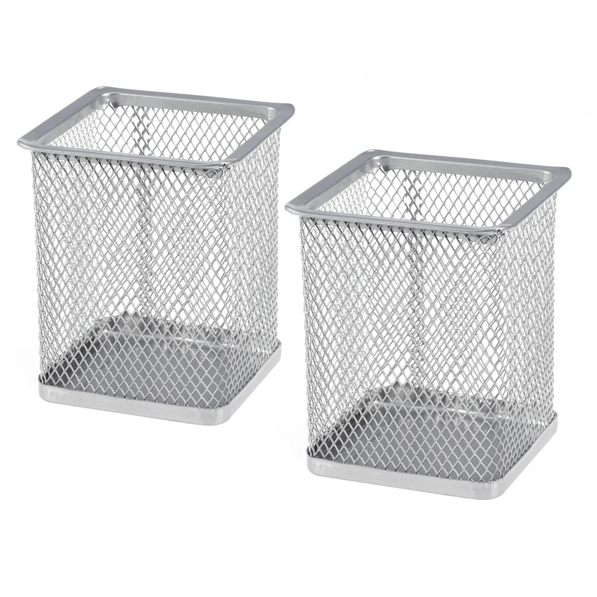 2 Pcs Metal Hollow Pen Holder Square Mesh Silver Lightweight Pencil Container Sturdy Structure Not Easy Break
2 Pcs Metal Hollow Pen Holder Square Mesh Silver Lightweight Pencil Container Sturdy Structure Not Easy Break