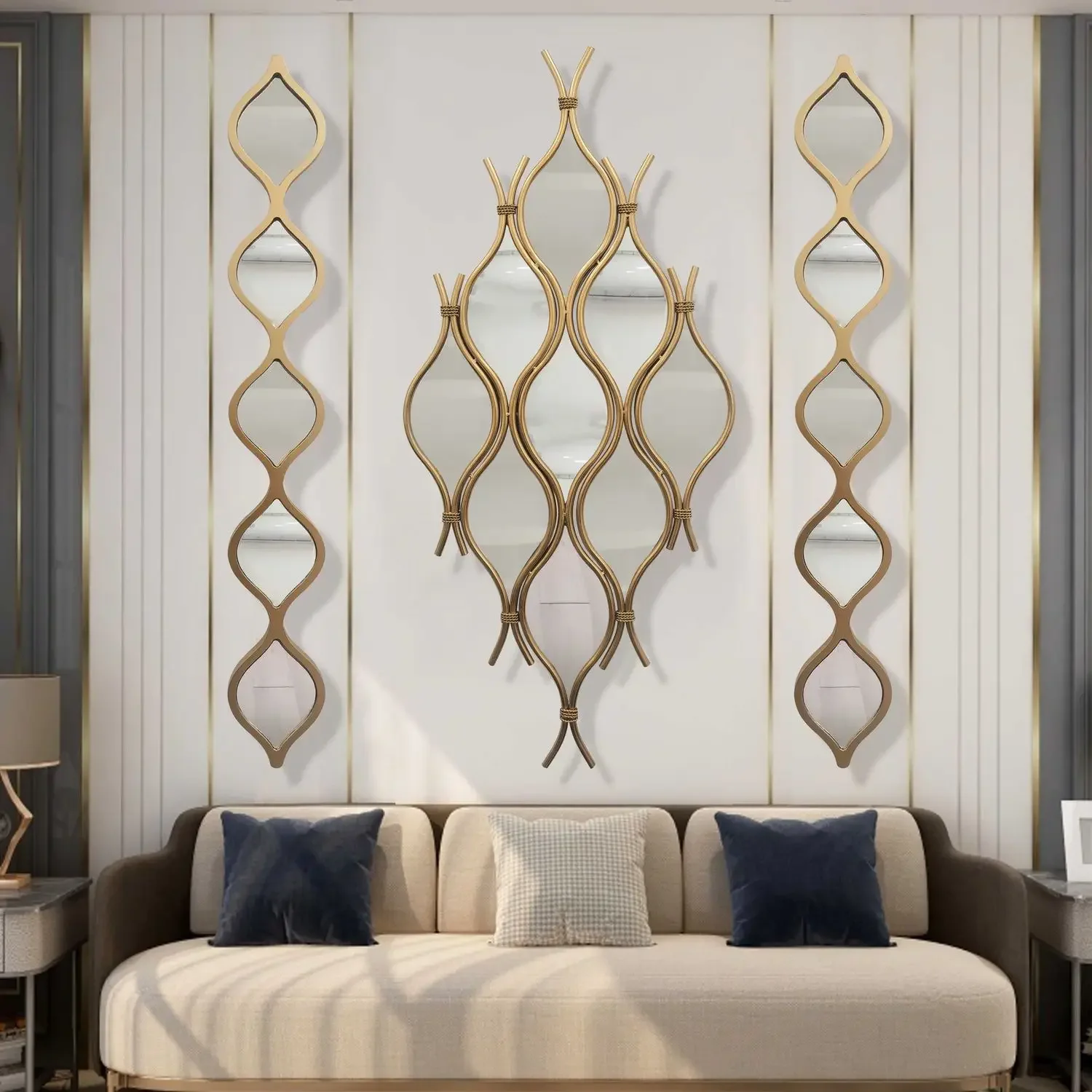 American style mirror wall decoration, living room background wall pendant, homestay entrance creative hanging lamp
American style mirror wall decoration, living room background wall pendant, homestay entrance creative hanging lamp