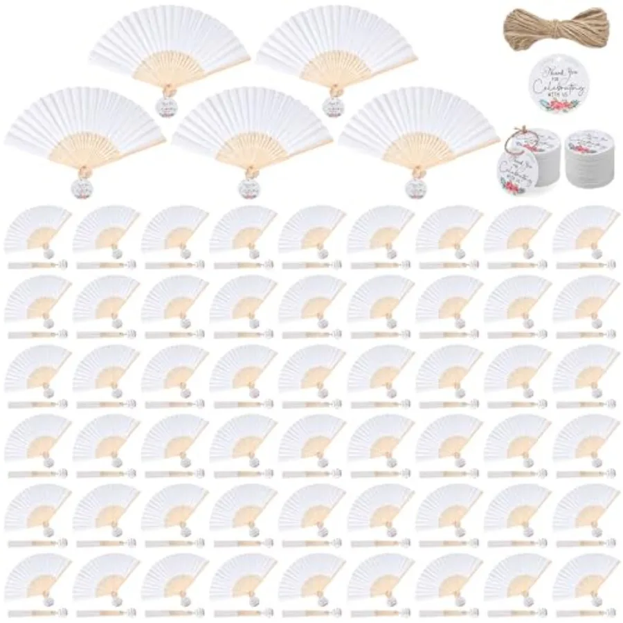 120 Pack White Wedding Folding Fans Bamboo Handheld Paper Fan Wedding Hand Fan with Tags and Jute String Fun DIY Wedding Favors
120 Pack White Wedding Folding Fans Bamboo Handheld Paper Fan Wedding Hand Fan with Tags and Jute String Fun DIY Wedding Favors
