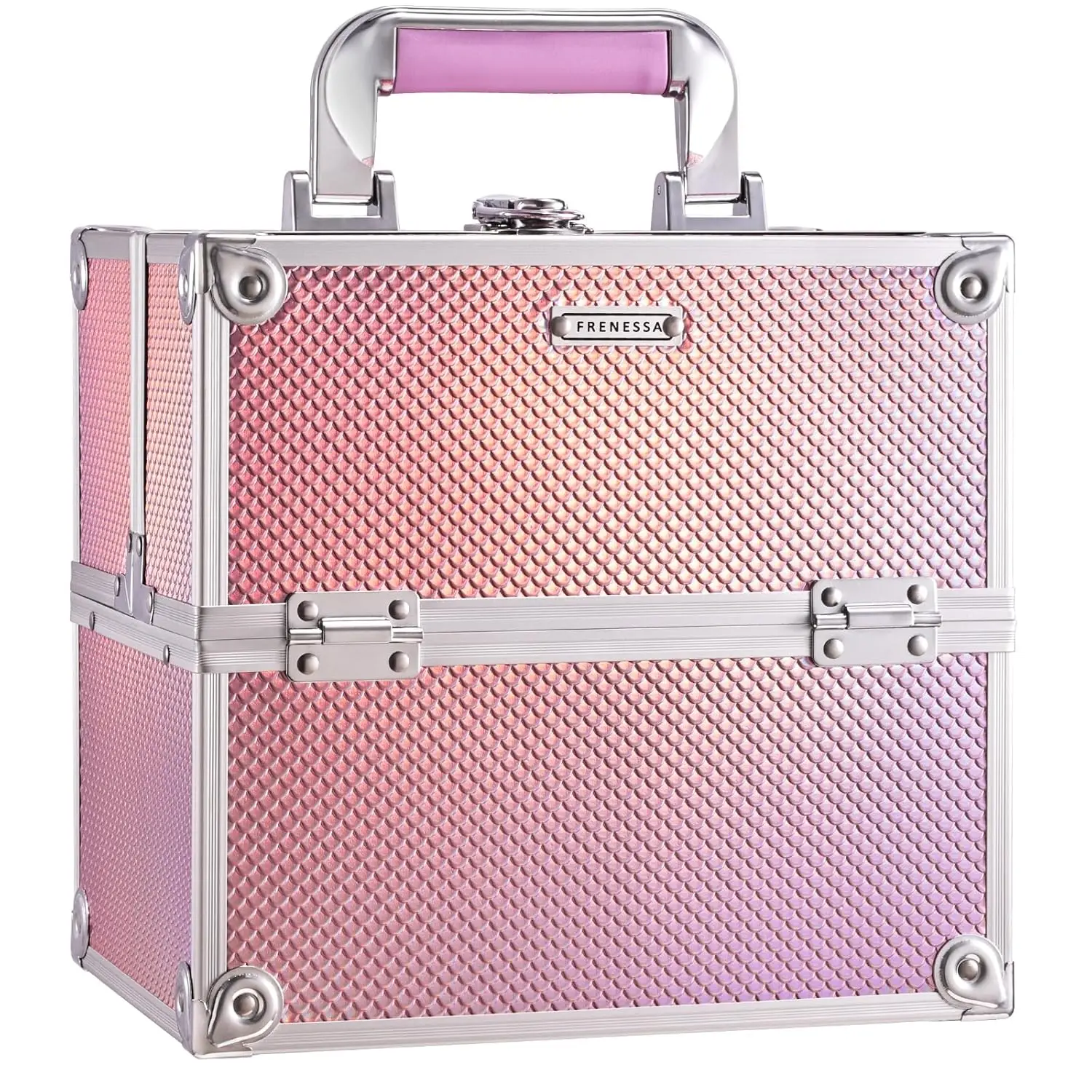 Portable Makeup Case with 4 Trays & Lock, Durable ABS, Travel Cosmetic Organizer for Artists, Mermaid Pink
Portable Makeup Case with 4 Trays & Lock, Durable ABS, Travel Cosmetic Organizer for Artists, Mermaid Pink
