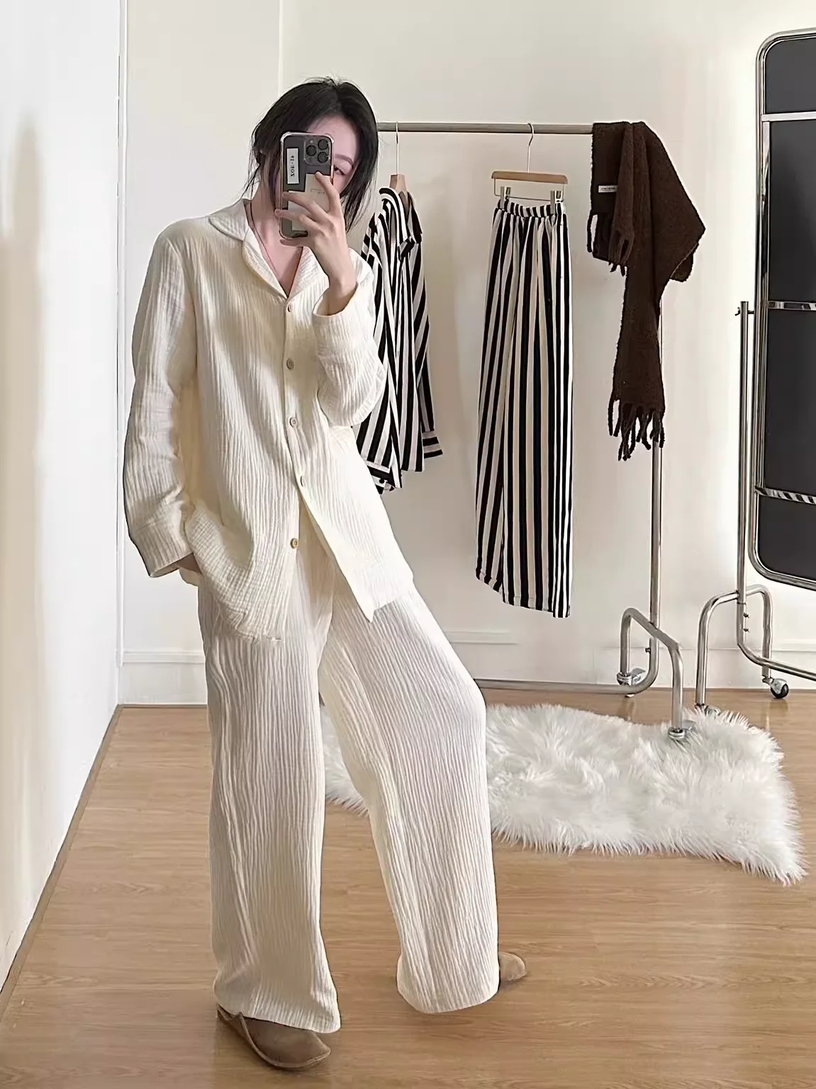 plus Size Pure Cotton Flannel Spwear Women's Spring Autumn Long Sve Long Pants Home Clothes Set Simple Color
plus Size Pure Cotton Flannel Spwear Women's Spring Autumn Long Sve Long Pants Home Clothes Set Simple Color