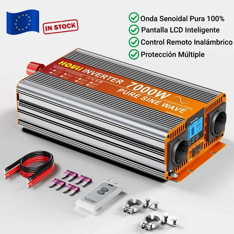 HOULI inverter pure sine wave 12v 220v Solar 24v to 220v frequency converter 3000w-7000w double european sockets car
HOULI inverter pure sine wave 12v 220v Solar 24v to 220v frequency converter 3000w-7000w double european sockets car
