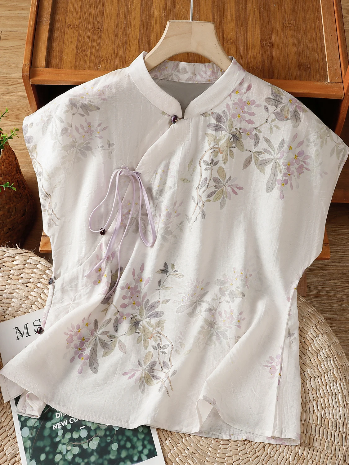 New Chinese Sle Women's irt Summer Purple Retro Small Fly Sve Button up Loose Fit Printed Thin ort Sve Stand Collar
New Chinese Sle Women's irt Summer Purple Retro Small Fly Sve Button up Loose Fit Printed Thin ort Sve Stand Collar