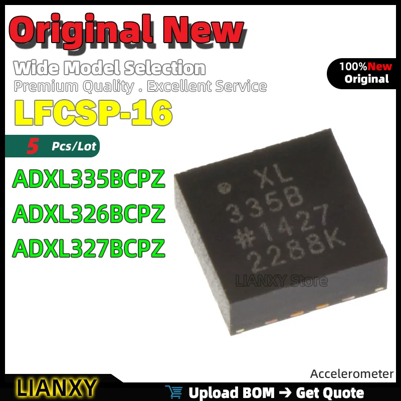 5pcs LFCSP-16 ADXL335BCPZ ADXL326BCPZ ADXL327BCPZ Accelerometer New Original
5pcs LFCSP-16 ADXL335BCPZ ADXL326BCPZ ADXL327BCPZ Accelerometer New Original