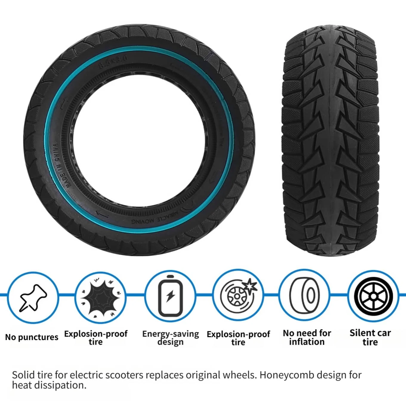 8.5x3.0 Solid Tire For KUGOO FOR G2PRO FOR VSETT 8/9 Plus Electric Scooter 8.5 Inch Thickened Tires Tubeless Replacement Tyre
8.5x3.0 Solid Tire For KUGOO FOR G2PRO FOR VSETT 8/9 Plus Electric Scooter 8.5 Inch Thickened Tires Tubeless Replacement Tyre