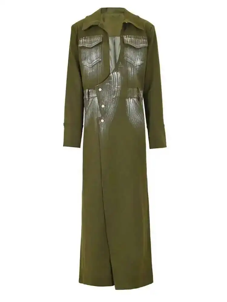 HUISONG Women Green Paint Elegant Long Blazer New Lapel Long Sleeve Loose Fit Jacket Fashion Tide Spring Autumn 2025 eyvd7r
HUISONG Women Green Paint Elegant Long Blazer New Lapel Long Sleeve Loose Fit Jacket Fashion Tide Spring Autumn 2025 eyvd7r