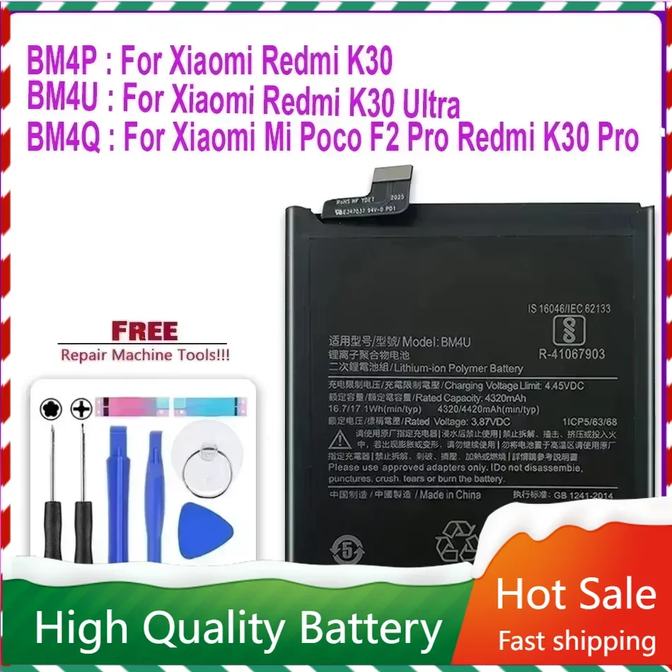 BM4P BM4U BM4Q Аккумулятор для телефона Xiaomi Redmi K30 Pro K30Pro Supreme Version Poco F2 Pro Аккумуляторы + трек-код
BM4P BM4U BM4Q Аккумулятор для телефона Xiaomi Redmi K30 Pro K30Pro Supreme Version Poco F2 Pro Аккумуляторы + трек-код