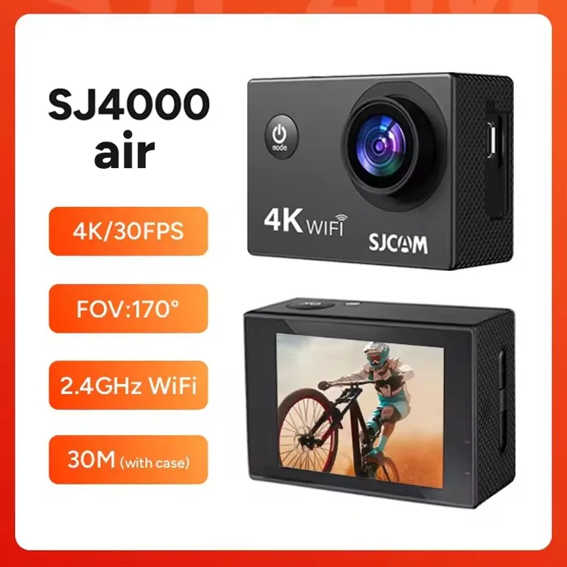 Mini SJ4000 Air Action Camera with 4K Video 30M Waterproof 2.4G WiFi Sports Camera Action Cam Sports Camera bicycle motorcycles
Mini SJ4000 Air Action Camera with 4K Video 30M Waterproof 2.4G WiFi Sports Camera Action Cam Sports Camera bicycle motorcycles
