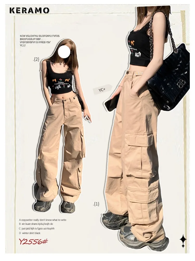 American Retro High Street Casual Denim Trouser Overalls Solid Color Loose Wide Leg Pants Women Y2k Hip-hop Cargo Grunge Jeans
American Retro High Street Casual Denim Trouser Overalls Solid Color Loose Wide Leg Pants Women Y2k Hip-hop Cargo Grunge Jeans