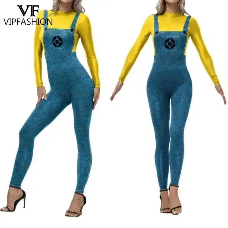 VIP FASHION Women Little Yellow Person Cosplay Costume Yellow Long Sleeve Denim Print Jumpsuit Halloween Party Stretchy Bodysuit
VIP FASHION Women Little Yellow Person Cosplay Costume Yellow Long Sleeve Denim Print Jumpsuit Halloween Party Stretchy Bodysuit