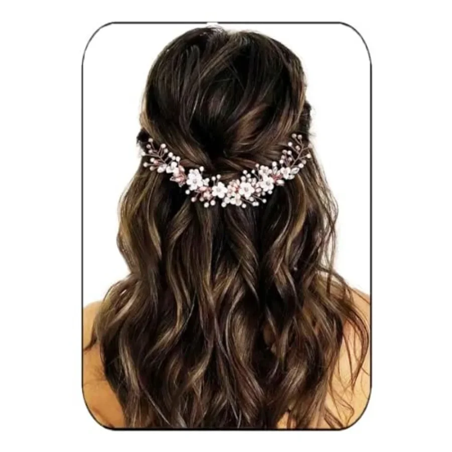 Flower Bride Wedding Hair Vine Crystal Bridal Headpieces Pearl Hair Accessories for Women and Girls
Flower Bride Wedding Hair Vine Crystal Bridal Headpieces Pearl Hair Accessories for Women and Girls