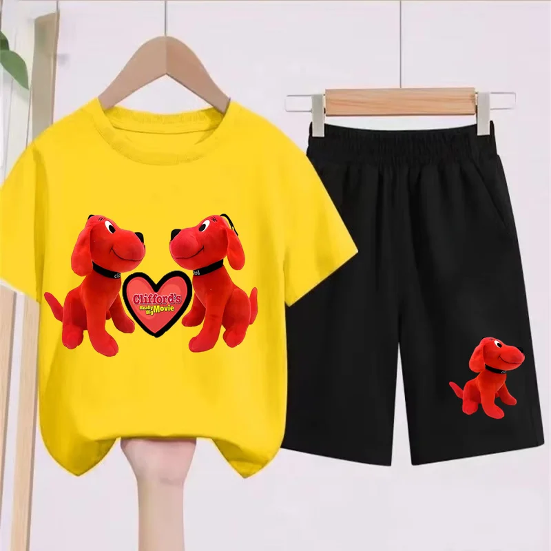Big Red Dog KidsT-Shirt Set For Boys and Girls Aged 2-12 Fun and Cool Casual Short Sleeved+Shorts T-Shirt Two-Piece Set
Big Red Dog KidsT-Shirt Set For Boys and Girls Aged 2-12 Fun and Cool Casual Short Sleeved+Shorts T-Shirt Two-Piece Set