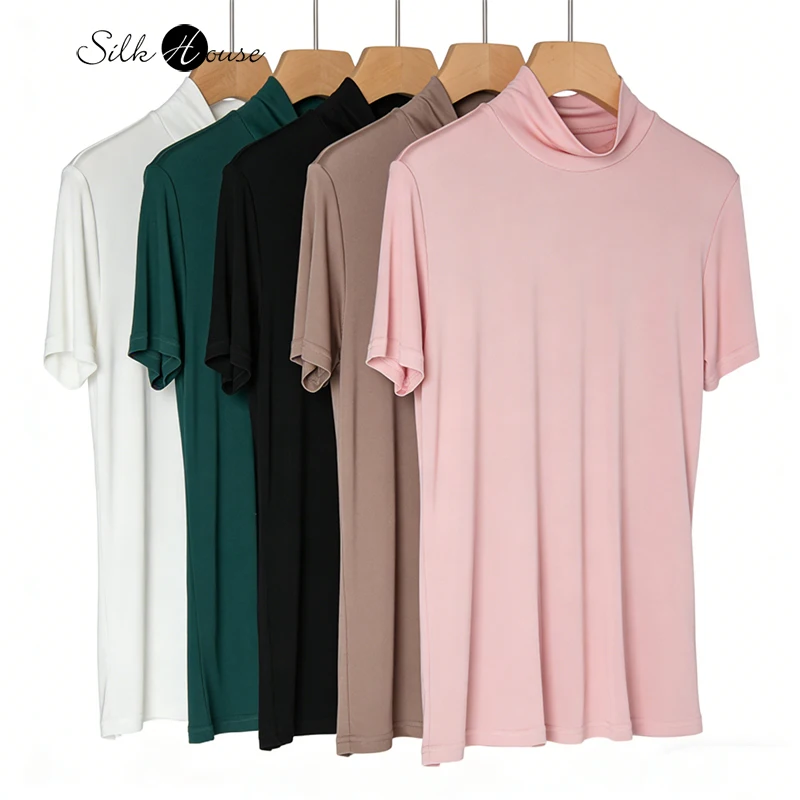 2026 Women's Spring/Summer New 25% Natural Mulberry Silk Knitted Half High Neck Short Sleeve Solid Versatile Bottoming Shirt
2026 Women's Spring/Summer New 25% Natural Mulberry Silk Knitted Half High Neck Short Sleeve Solid Versatile Bottoming Shirt