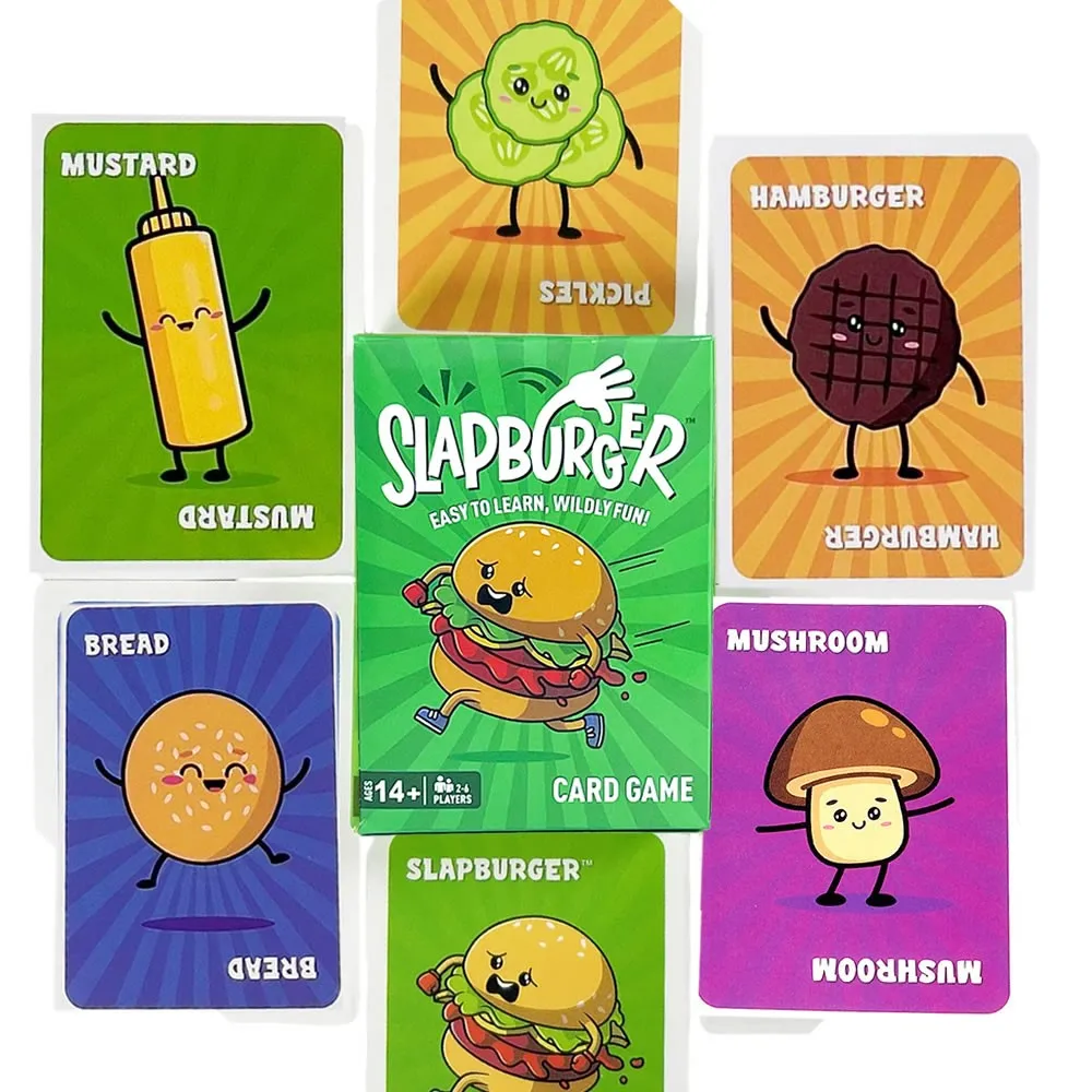 Slapburger Card Game Families Party Entertaining Playing Board Game Deck For 2-6 Players Birthdays Classroom Camping Game Night
Slapburger Card Game Families Party Entertaining Playing Board Game Deck For 2-6 Players Birthdays Classroom Camping Game Night