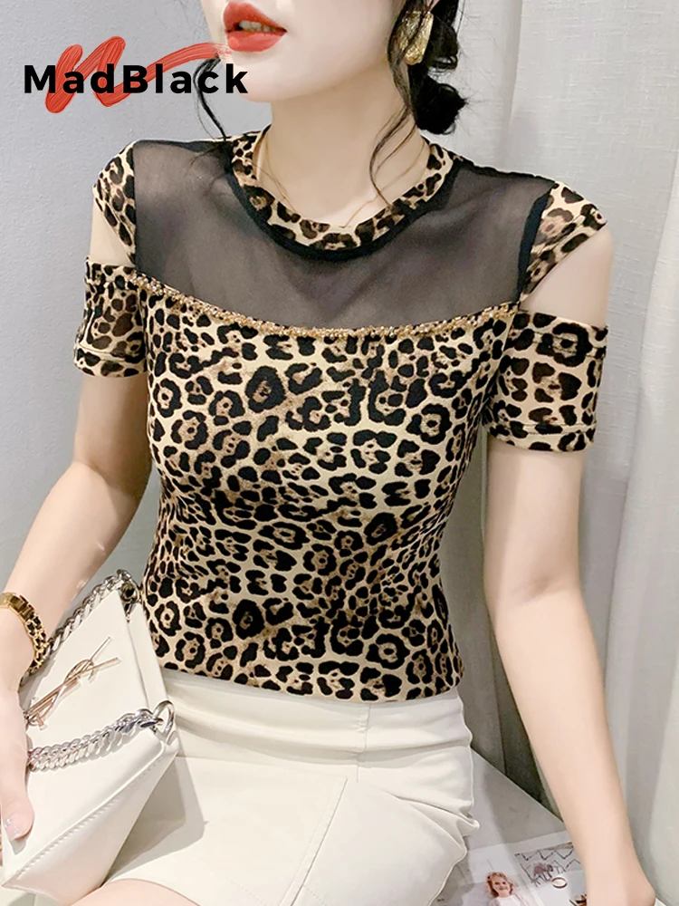 MadBlack-Women European T-Shirt, Sexy O Neck Leopard Beading Hollow Out, Streetwear Short Sleeve Slim Tee, 2025 Summer T53328CC
MadBlack-Women European T-Shirt, Sexy O Neck Leopard Beading Hollow Out, Streetwear Short Sleeve Slim Tee, 2025 Summer T53328CC