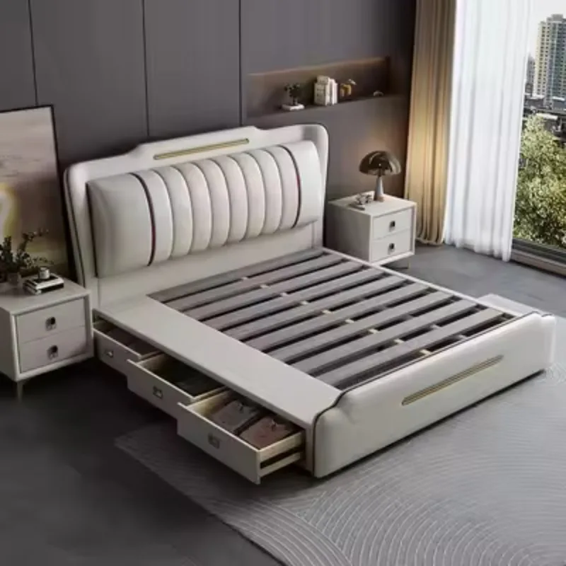 Hot Sale Modern Revolving Wooden Bed Soft Leather Head Queen Direct Hotel Furniture Supplier Up-Holstered Bedroom Set for Hotels
Hot Sale Modern Revolving Wooden Bed Soft Leather Head Queen Direct Hotel Furniture Supplier Up-Holstered Bedroom Set for Hotels