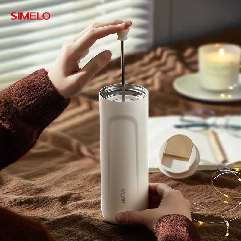 SIMELO 470ml Vacuum Insulated 316 Stainless Steel Cold Brew Coffee Cup Portable French Pressed Insulated Coffee Cup
SIMELO 470ml Vacuum Insulated 316 Stainless Steel Cold Brew Coffee Cup Portable French Pressed Insulated Coffee Cup