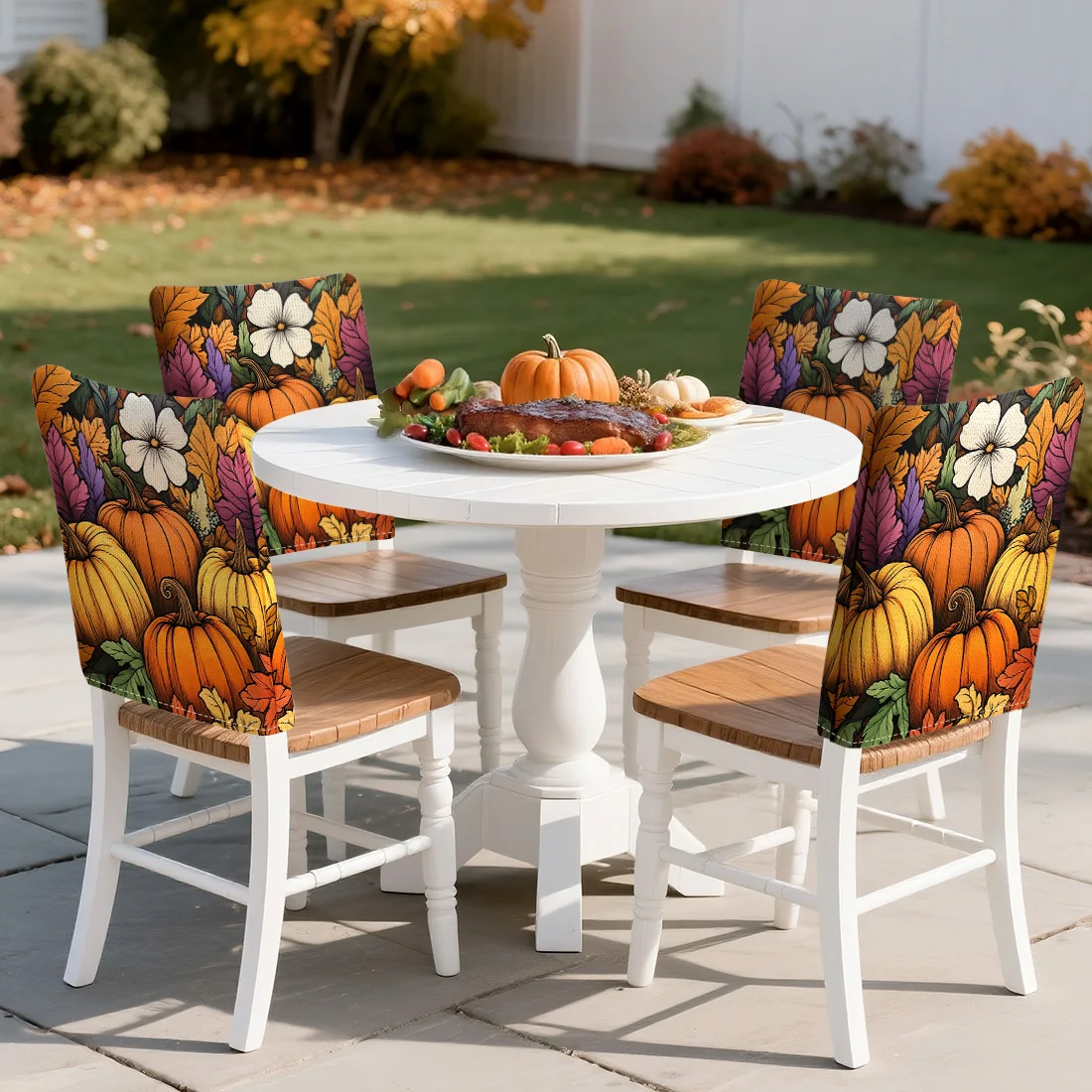 Чехлы на стулья с тыквой для осеннего урожая, набор из 4 чехлов из 100% полиэстера, защитный чехол для столовой, офисного банкетного стула
Чехлы на стулья с тыквой для осеннего урожая, набор из 4 чехлов из 100% полиэстера, защитный чехол для столовой, офисного банкетного стула