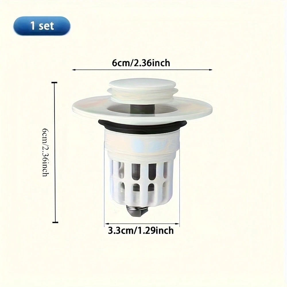Pop up Bathroom Sink Drain Stopper, Multi-Functional Press Filter, Durable Plastic, Fast Drainage Modern Design
Pop up Bathroom Sink Drain Stopper, Multi-Functional Press Filter, Durable Plastic, Fast Drainage Modern Design