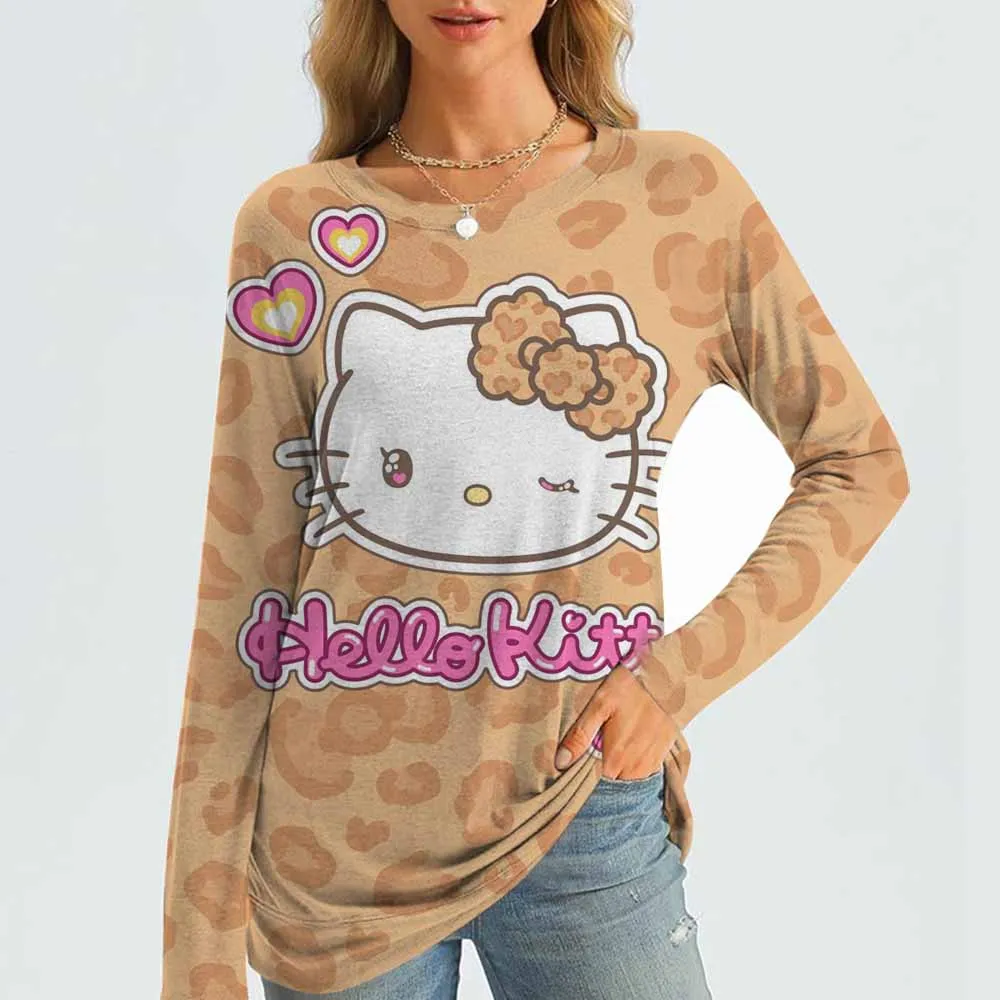 Новая женская футболка с 3D принтом и рождественским узором Hello Kitty, с длинными рукавами, забавная, с круглым вырезом, обычная весна и осень, облегающий спортив
Новая женская футболка с 3D принтом и рождественским узором Hello Kitty, с длинными рукавами, забавная, с круглым вырезом, обычная весна и осень, облегающий спортив